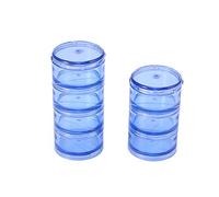 SUPVOX 1 Set Cylinder Stackable Pill Box Round Weekly Pill Container Case Dispenser for and Medication (Blue)