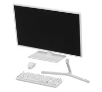 SUPVOX 1 Set Dollhouse Miniature Computer | Simulation Mouse Keyboard | Office Accessories For Kids Girls Boys Pretend Play Birthday Party Favors White