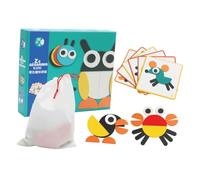 SUPVOX 1 Set Geometric Shape Puzzle Jigsaw Educational Sorting Games for Preschool Learning Interactive Parent Play Creative Pattern Building