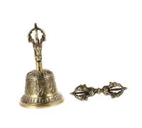 SUPVOX 1 Set Handmade Vajra Bell Traditional Meditation Bell for Buddhist Rituals Unique Carved Pattern Loud Sound for Decoration and Self Healing