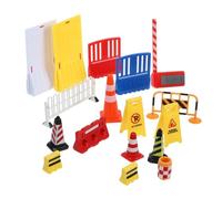 SUPVOX 1 Set Miniature Traffic Scene Roadblocks Traffic Safety Play and Road Sign Models Learning Tools