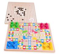 SUPVOX 1 Set Multi Function Wooden Chess Flying Chess Five Row Educational Plaything for Safe Material Family Fun Game for Travel Parties