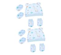 SUPVOX 1 Set Newborn Cotton Hat Mittens Socks Soft Cozy Accessories for Boys Elastic Design for Easy Wear Adorable Patterns Colors for Keeping Warm