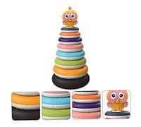 SUPVOX 1 Set Rainbow Ring Stacking Tower Educational for Safe Plaything to Enhance Grasping Ability Color Recognition and Parent Interaction