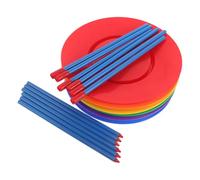 SUPVOX 1 Set Spinning Plates With Sticks: Hobby Circus Performance Prop Juggling Skill Plate Accessories For Indoor Outdoor Birthday Party