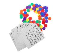 SUPVOX 1 Set Unique Bingo Cards Set with Plastic Game Chips Engaging Bingo Game for Family Gatherings and Parties Enhance Number Recognition and Concentration Skills