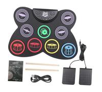 SUPVOX 1 Set Up Drum Portable Electronic Drum Kit for Beginners Compact Design for Easy Storage Connects to Amplifier Headphones for Immersive Experience