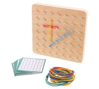 SUPVOX 1 Set Wooden Pegboard Geometric Shape Puzzle Educational for Develop Math Literacy Skills Enhance Logical Thinking for Home School Use