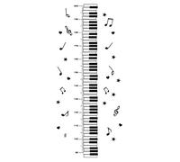 SUPVOX 1 Sheet Removable Decorative Wall Sticker Piano Pattern Height Measuring Decal for Childrens Room Living Room Play Areas Easy to Apply for Home Decor