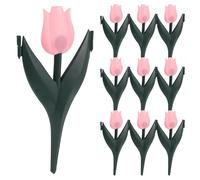 SUPVOX 10-Pack Decorative Garden Fence with Pink Tulip Design - Interlocking Plastic Lawn Edging Border - Weatherproof Flower Bed Barrier & Path Edging - Push-in Installation for Outdoor Landscaping