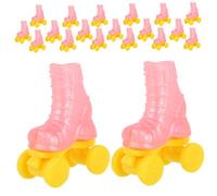 SUPVOX 10 Pairs Miniature Doll Roller Skates for DIY Dollhouse Decor Four Wheel Shoes Cute and Wear Resistant Accessories for Pretend and Tiny House Crafting