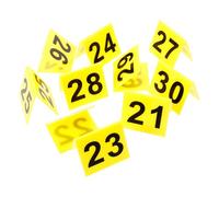SUPVOX 10 pcs Crime Scene Number Markers Table Signs Triangle Evidence Markers Yellow Base Black Print for Theme Parties and Decorations