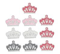 SUPVOX 10 Pcs Crown Shape Pearl Rhinestone Stickers with Self-Adhesive Design for Backpacks and Curtains, Pretty Decals and Decorating Things Random Color