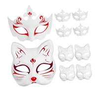SUPVOX 10 Pcs DIY Blank Cat and Crown Pulp Masks Lightweight Masquerade Party Masks for Painting and Decorating for Halloween Cosplay