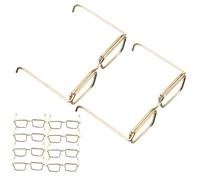 SUPVOX 10 pcs Miniature Metal Doll Glasses Frames Tiny Lightweight Round and Square No Lens Dress-up Accessories Reusable Mini Prop for Doll Decoration and gifts for for for for for for