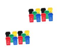 SUPVOX 10 pcs Miniature Trash Can Model Set Dollhouse Garbage Bin for DIY Scene Decorative Mini Waste Container with Delicate Details Miniature Rubbish Bin for Photography and Home