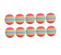 SUPVOX 10 Pcs Rainbow Colored Soft Sponge Golf Training Balls Lightweight Flexible Practice Balls for Indoor Use Safe for Furniture and Glass for Approach Shot Training Random Color