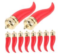 SUPVOX 10 Pcs Red Chili Pepper Charms for DIY Jewelry Making Food-Themed Craft Accessories Spicy Pepper Pendants for Bracelets Necklaces and Decorations