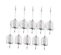 SUPVOX 10 PCS Stainless Steel Fishing Bait Cage Lure Trap Basket for Lobsters Crabs Eels Shrimps and Crayfish Portable Outdoor Carp Fishing Feeders for Beginners and Professionals