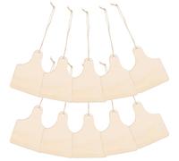SUPVOX 10 Pcs Wooden Tags Blank Wood Tag Unpainted Beige Sturdy Strong Simple Style for Christmas Tree Home Decor DIY Crafting