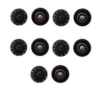 SUPVOX 10 Pieces Electric Guitar Tone Control Knobs Inner Replacement for Style Amplifiers Effects Speakers Black Base White Lettering