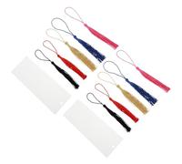 SUPVOX 10 Sets Acrylic Bookmarks with Rectangular Tassels, DIY Mini Bookmarks for Crafting, Blank Macrame Designed Tags for School and Office Use