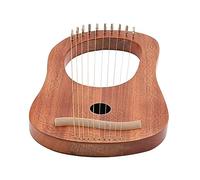 SUPVOX 10 String Engraved String Lyre Harp Musical Instrument Kit with Body Warm Sound and Tuning Wrench for Musicians and Beginners Durable Strings with Rounded Edges for Stable