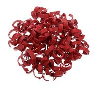 SUPVOX 100 Pcs Adjustable Poultry Identification Leg Bands for Chickens Ducks Geese Pigeons Reusable Clip Rings in Red and Easy to Attach Bird Foot Rings for Farm Supplies