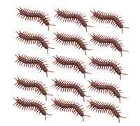 SUPVOX 100 Pcs Artificial Centipede Props Brown PVC Tricky for Halloween April Fools Day Prank Decoration Vivid Realistic Design