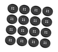 SUPVOX 100 Pcs Black Resin Buttons, Four Hole Round Sewing Buttons with Smooth Surface and Classic Style, for Jackets, Coats, Scrapbooking, and DIY Crafts
