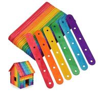 SUPVOX 100 Pcs Colored Wooden Sticks Sturdy Material Versatile Use Craft Sticks for Classroom DIY Projects and Family Use
