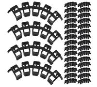 SUPVOX 100 Pcs Plastic Tomato Vine Clips for Plant Stem Support, Easy to Clamp and Yield, Black Garden Clips for Climbing Plants and Vegetable Vine Reinforcement