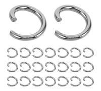SUPVOX 100 Pcs Silver Stainless Steel Oval Open Jump Rings for Jewelry Making and Keychain Crafts, Sturdy Iron Link Rings Suitable for Beaded Keyrings and Crafting Kits