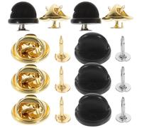 SUPVOX 100 Sets Locking Pin Back Clutch Pin Backs Replacement Iron Abs Material Polished Edges Lightweight Versatile Simple Style for Jewelry Making Crafts