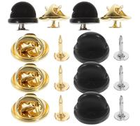 SUPVOX 100 Sets Locking Pin Backs with Dual-Color Butterfly Caps, Gold and Black Rubber Material, 4.5 * 8mm Size, Secure Clutch Back Replacement for Lapel Pins and Craft Making