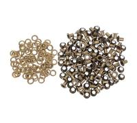 SUPVOX 100 Sets Metal Fabric Grommets Eyelets 4x8x7mm Copper Tone for Clothes Bags Scrapbook Sewing Crafts DIY Handbag Eyelet Fasteners
