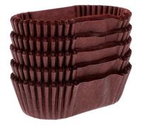 SUPVOX 1000pcs Oval Cake Paper Cups Chocolate Color Baking Cups Cupcake Liners Greaseproof High Temperature Resistant Baking Holders for Muffins Bread Loaf Pan