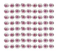 SUPVOX 100pcs 10mm Red Peony Porcelain Beads Round Ceramic Spacer Beads for Jewelry Making DIY Craft Accessories