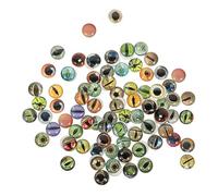 SUPVOX 100pcs 12mm Glow-in-The-Dark Glass Eyes for Doll Making, Simulated Animal Eye Patches for DIY Jewelry Craft Accessories