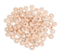 SUPVOX 100pcs 14x7mm Flat Round Wooden Abacus Disc Spacer Beads 4.5mm Hole for DIY Bracelet Necklace Crafting Macrame Accessories