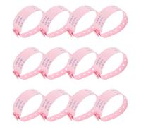 SUPVOX 100pcs Adjustable Newborn Medical Id Wristbands with Writable Birth Info, Pink PVC Hospital Identification Bracelets for Maternity and Security