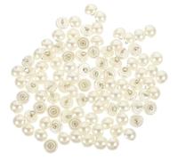 SUPVOX 100pcs Beige Half-Round Pearl Sewing Buttons for Shirts and Coats, Handmade Decorative Clothing Buttons for DIY Hair Accessories and Garment Crafting