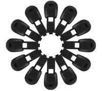 SUPVOX 100pcs Black 38mm Nylon Shoelace Tips Replacement Ends Clips for Shoe Strings Laces Accessories Cord Locks for Trainers and Casual Shoes