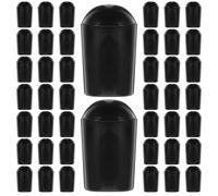 SUPVOX 100pcs Black 5mm Round Prong Rack Tip Covers Clothes Hanger Protector Caps Wire Thread Screw End Covers for Coat Hooks Home Storage