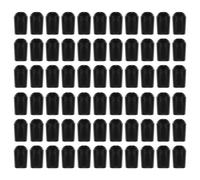 SUPVOX 100pcs Black 5mm Round Wire Screw End Caps Hanger Protector Covers Rack Tine Prong Tip Protectors for Clothes Hangers, Wire End Protective Tube Caps for Coat Hooks Storage