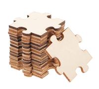 SUPVOX 100pcs Blank Wooden Puzzle Pieces for Crafts Unfinished DIY Jigsaw Puzzle for Painting Staining and Creative Handwork Activities