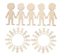 SUPVOX 100pcs Boy Shaped Wooden Cutouts for DIY Projects Creative Graffiti Wood for Arts Crafts Home Decor School and Kindergarten Activities