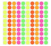 SUPVOX 100pcs Colorful Fluorescent Dot Stickers Pack, Decorative Self-Adhesive Label Stickers Made of Fluorescent Paper, Easy to Peel for DIY Crafts and Home Use