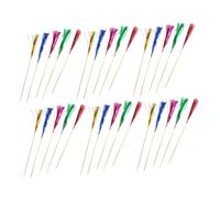 SUPVOX 100Pcs Colorful Wooden Cake Toppers Cocktail Picks for Party Food Fruit Decoration Safe Food Grade Craftsmanship for Desserts Random Color