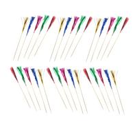 SUPVOX 100Pcs Colorful Wooden Fruit Picks Cocktail Sticks for Cupcake Toppers Party Food Decoration Safe for Summer and Birthday Celebrations Random Color